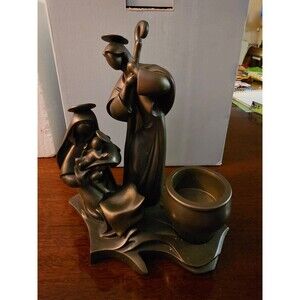 PartyLite Nativity Christmas Sculpture Candle Holder Tealight 7" tall NIB